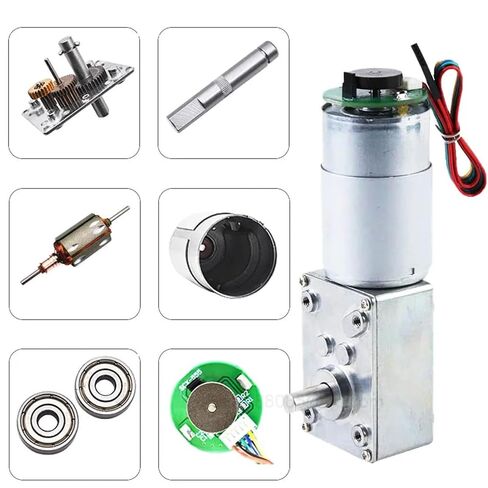 12V 24V DC Motor with Encoder Worm Gear Reducer High Tq Right Angle Gearbox(Motor only,160R-12V) in Kuwait