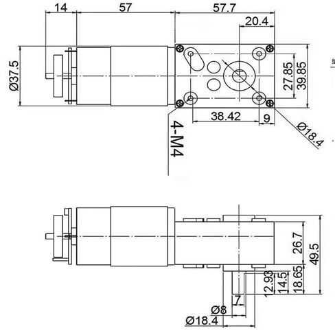 12V 24V DC Motor with Encoder Worm Gear Reducer High Tq Right Angle Gearbox(Motor only,160R-12V) in Kuwait