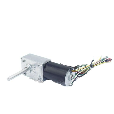 Micro High-Torque 12V/24V Brushless DC Worm Gear Motor Long Shaft Right Angle Gearbox Reducer PWM(M8 Threaded Shaft,16R-12V) in Saudi Arabia
