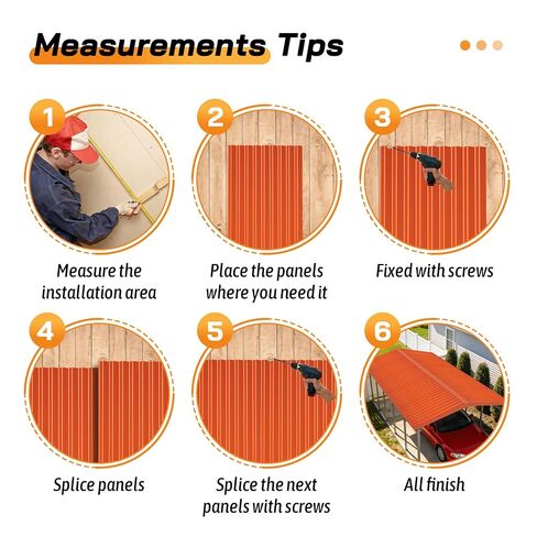 Placstic Roof Panels 25 pcs L60.2×W22.24 inch, Placstic Corrugated Roofing Panels Gazebo Top Cover Waterproof Sunproof for Patio Outdoor Garden (Orange) in Kuwait