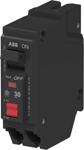 ABB Q-Line® THQL1130PGFT قاطع دائرة الأعطال الأرضية • قاطع أحادي القطب 30 أمبير • حماية GFCI • 120/240 فولت تيار متردد • تصنيف مقاطعة 10 kAIC • قاطع محايد قابل للتوصيل لمراكز التحميل in Kuwait