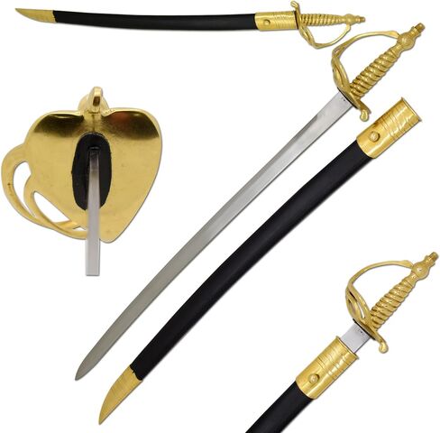 Medieval Warrior Handmade Real High Carbon Steel Bunker Hill Sword with Leather Scabbard in Saudi Arabia