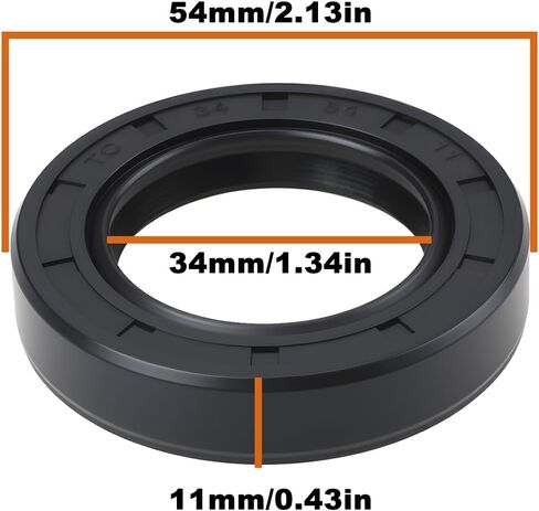 2 Pack Double Lip Oil Seal TC 34x54x11 mm Nitrile for Gearboxes Reducers Agricultural And Industrial Equipment Black in Saudi Arabia
