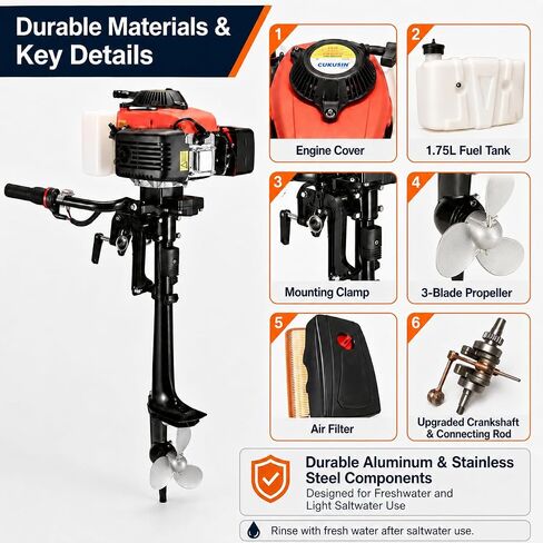 4 Stroke 4 HP Outboard Engine 52cc Air Cooling System Outboard Boat Motor in Saudi Arabia