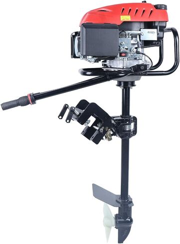 4 Stroke 6HP Outboard Motor, 170 CC Fishing Boat Motor Engine with Air Cooling Single Cylinder Heavy Duty Boat Engine Marine Engines with TAS Ignition System, 3600 r/min,3.2KW in Saudi Arabia