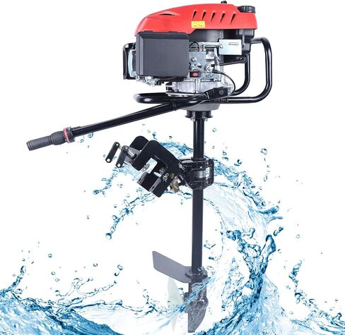 4 Stroke 6HP Outboard Motor, 170 CC Fishing Boat Motor Engine with Air Cooling Single Cylinder Heavy Duty Boat Engine Marine Engines with TAS Ignition System, 3600 r/min,3.2KW in Saudi Arabia