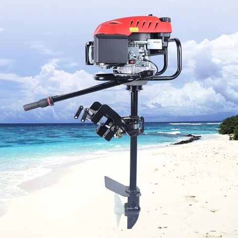 4 Stroke 6HP Outboard Motor, 170 CC Fishing Boat Motor Engine with Air Cooling Single Cylinder Heavy Duty Boat Engine Marine Engines with TAS Ignition System, 3600 r/min,3.2KW in Saudi Arabia