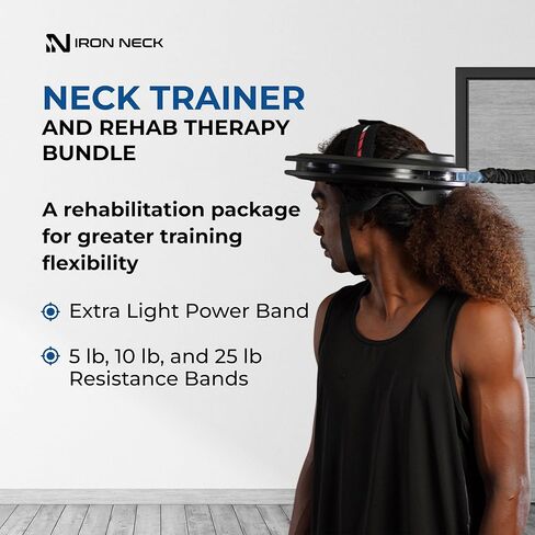 Iron Neck 3.0، مجموعة أدوات إعادة التأهيل، مدرب للرقبة 360 درجة وأشرطة مقاومة للتمرين وإعادة التأهيل وتخفيف الألم وتصحيح الوضعية in Kuwait