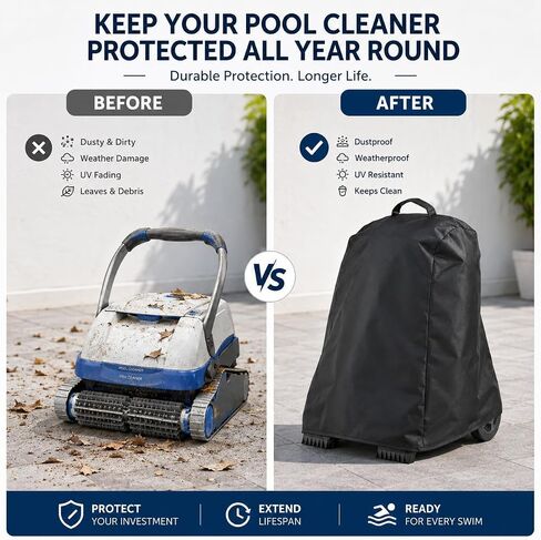 420D Pool Cleaner Cover Robotic Pool Vacuum for Dolphin Nautilus Supreme 2017-2020, Dust Protector Case for Robot Vacuum Storage Cleaning Robot & Caddy in Kuwait