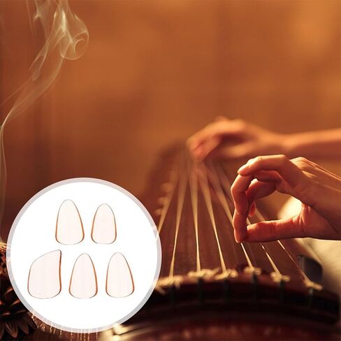 SHOWERRORO Guzheng فنجر يختار 5 قطعة كبيرة برتقالية Guzheng مسمار يغطي واقية أظافر الأصابع أدوات للمبتدئين in Kuwait