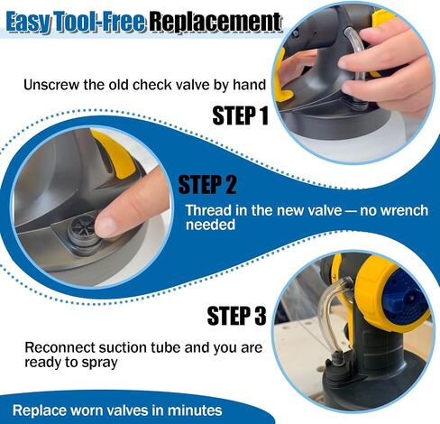 3-Pack Paint Sprayer Check Valve Kit for Wagner, 0529005 529005 | Stops Backflow & Sputtering, Direct Replacement, Seals Tight, Fits Control Stainer 350, Xtra Duty, QX5, Flexio 570/590 in Kuwait