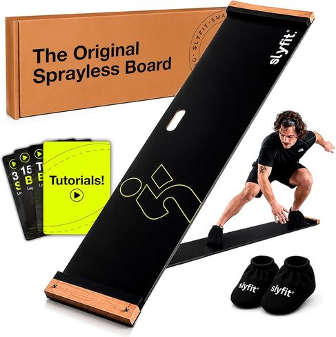 Slyfit Slide Board – Revolutionize Your Workouts: Slide Exercise at Home with Booties for Fitness, for Multi-Sport Training, Core Strength, Flexibility – Low-Impact Durable Home Gym Equipment for Balance and Agility in Kuwait