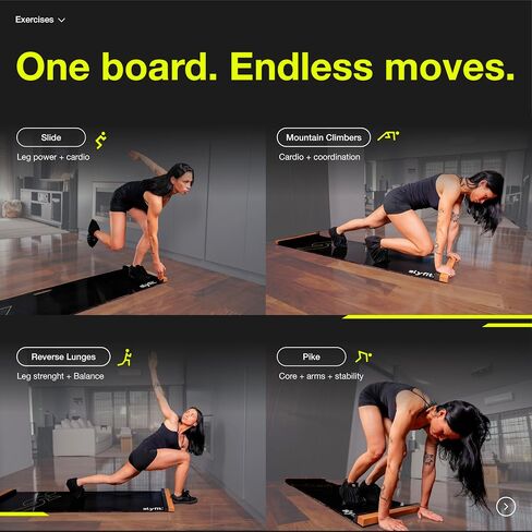 Slyfit Slide Board – Revolutionize Your Workouts: Slide Exercise at Home with Booties for Fitness, for Multi-Sport Training, Core Strength, Flexibility – Low-Impact Durable Home Gym Equipment for Balance and Agility in Kuwait