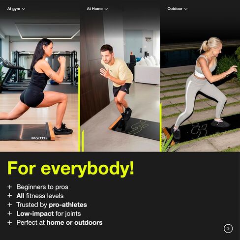 Slyfit Slide Board – Revolutionize Your Workouts: Slide Exercise at Home with Booties for Fitness, for Multi-Sport Training, Core Strength, Flexibility – Low-Impact Durable Home Gym Equipment for Balance and Agility in Kuwait