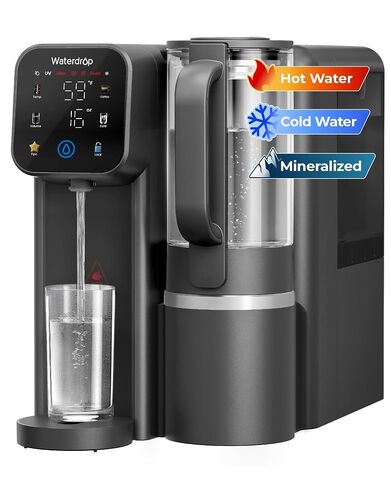 Waterdrop M6CG Cold and Hot Reverse Osmosis System Countertop Water Filter, 8-Stage Mineralization, NSF/ANSI 58 & 372 Certified, 3:1 Pure to Drain Ratio, 9 Temperature Options, Glass Pitcher, BPA-Free in Saudi Arabia