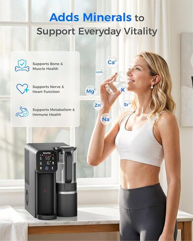 Waterdrop M6CG Cold and Hot Reverse Osmosis System Countertop Water Filter, 8-Stage Mineralization, NSF/ANSI 58 & 372 Certified, 3:1 Pure to Drain Ratio, 9 Temperature Options, Glass Pitcher, BPA-Free in Saudi Arabia