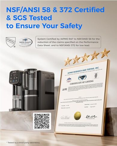 Waterdrop M6CG Cold and Hot Reverse Osmosis System Countertop Water Filter, 8-Stage Mineralization, NSF/ANSI 58 & 372 Certified, 3:1 Pure to Drain Ratio, 9 Temperature Options, Glass Pitcher, BPA-Free in Saudi Arabia