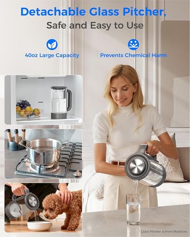 Waterdrop M6CG Cold and Hot Reverse Osmosis System Countertop Water Filter, 8-Stage Mineralization, NSF/ANSI 58 & 372 Certified, 3:1 Pure to Drain Ratio, 9 Temperature Options, Glass Pitcher, BPA-Free in Saudi Arabia