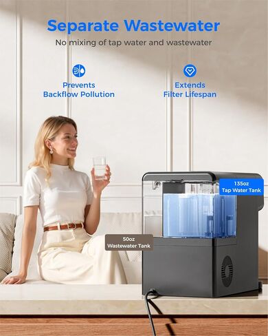 Waterdrop M6CG Cold and Hot Reverse Osmosis System Countertop Water Filter, 8-Stage Mineralization, NSF/ANSI 58 & 372 Certified, 3:1 Pure to Drain Ratio, 9 Temperature Options, Glass Pitcher, BPA-Free in Saudi Arabia
