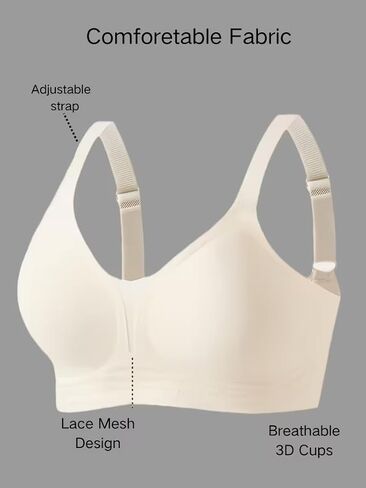 Womens Seamless Bra Wireless Full Coverage Comfy Soft Support Invisible Everyday Bra in Kuwait
