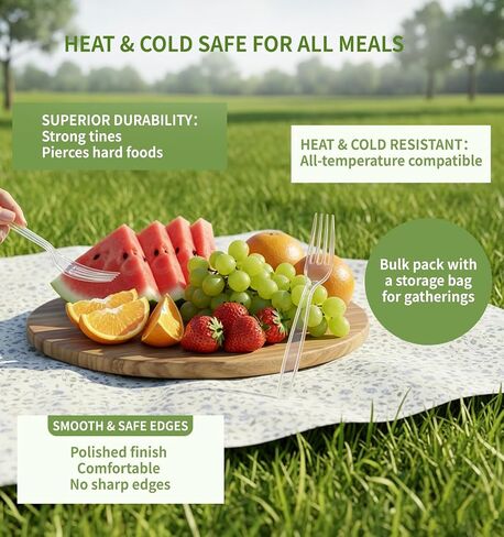 390 Count Heavy Duty Disposable Clear Plastic Cutlery Set, Bulk | 160 Forks & 160 Spoons & 70 Knives, Premium Quality, BPA-Free,Heat Resistant, Transparent, for Everyday Use, Party Supply in Saudi Arabia