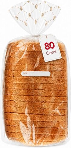 Bread Bags (100 Count) - Clear Plastic Bread Bags with Twist Ties for Sandwich, Loaf, Sourdough, Pastries, Muffins, and Baked Goods with Date Tab for Tracking Freshness, BPA Free in Saudi Arabia