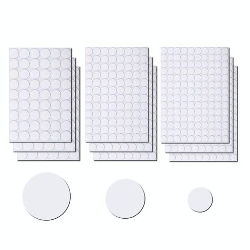 Cabinet Sticker Dots, White Stickers to Cover Screw Holes, White Furniture Stickers, Self-Adhesive Screw Hole 3 Sizes PVC Plastic Covers for Wood Cabinet Shelf in Saudi Arabia