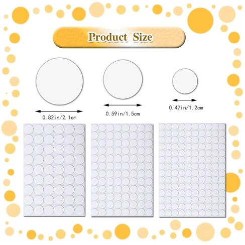 Cabinet Sticker Dots, White Stickers to Cover Screw Holes, White Furniture Stickers, Self-Adhesive Screw Hole 3 Sizes PVC Plastic Covers for Wood Cabinet Shelf in Saudi Arabia