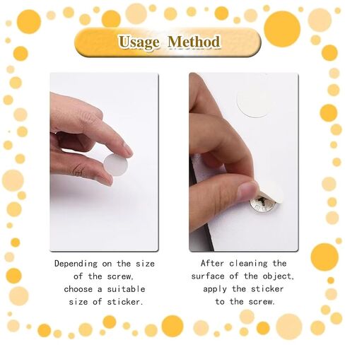 Cabinet Sticker Dots, White Stickers to Cover Screw Holes, White Furniture Stickers, Self-Adhesive Screw Hole 3 Sizes PVC Plastic Covers for Wood Cabinet Shelf in Saudi Arabia