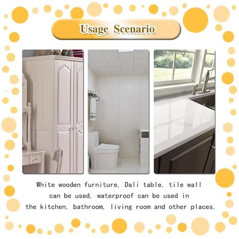 Cabinet Sticker Dots, White Stickers to Cover Screw Holes, White Furniture Stickers, Self-Adhesive Screw Hole 3 Sizes PVC Plastic Covers for Wood Cabinet Shelf in Saudi Arabia