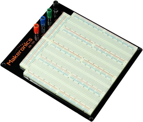 Makeronics Solderless 3220 Tie-Points Experiment Plug-in Breadboard Super Kit with Aluminum Back Plate and 140 U-Shape Jumper Wires + 65 Jumper Wires for Prototyping Circuit/Arduino in Saudi Arabia