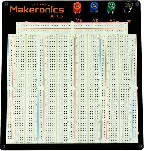 Makeronics Solderless 3220 Tie-Points Experiment Plug-in Breadboard Super Kit with Aluminum Back Plate and 140 U-Shape Jumper Wires + 65 Jumper Wires for Prototyping Circuit/Arduino in Saudi Arabia