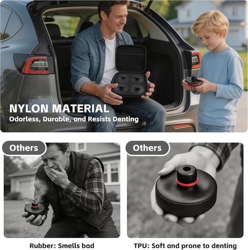 وسادات رفع الرافعة لطراز Tesla 3/Y/S/X وModel Y Juniper (2013-2026)، كرات رفع شديدة التحمل مع تصميم قفل زنبركي آمن، 4 عبوات مع حقيبة تخزين، حماية البطارية والهيكل in Kuwait