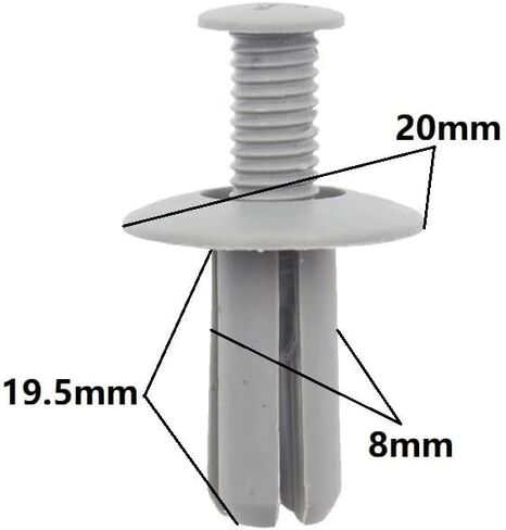 50PCS Universal Purpose Push in 8mm Trim Panel Hood Fixed Expansion Retainer Fastener Rivet Plastic in Kuwait