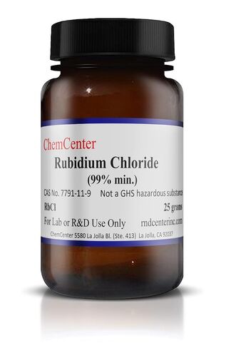 Rubidium Chloride, Crystals, 99% min., 10 Grams in Kuwait