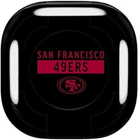 ملصق صوتي من Skinit متوافق مع Samsung Galaxy Buds Pro - تصميم سلسلة الأداء الأسود المرخص رسميًا من NFL San Francisco 49ers in Kuwait