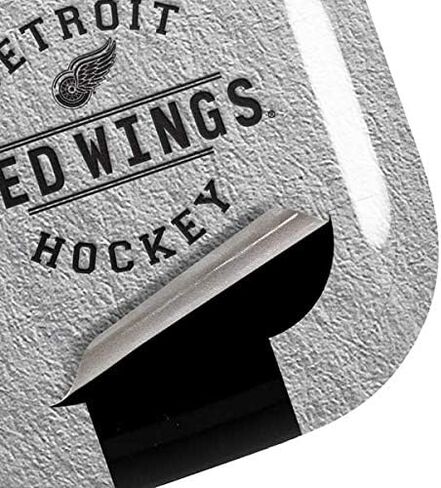 غلاف صوتي من Skinit متوافق مع Samsung Galaxy Buds Pro - تصميم نص أسود مرخص رسميًا من NHL Detroit Red Wings in Saudi Arabia
