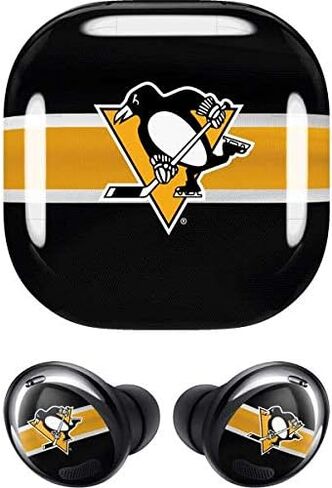 Skinit Decal Audio Skin Compatible with Samsung Galaxy Buds Pro - Officially Licensed NHL Pittsburgh Penguins Jersey Design in Kuwait