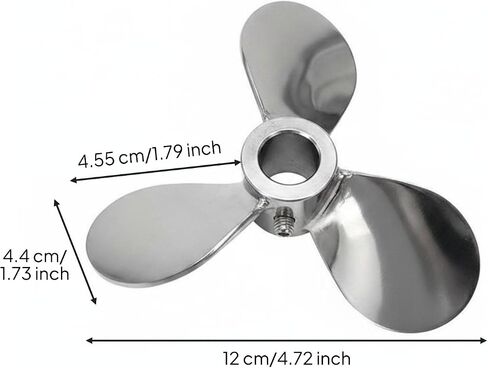 Three-Leaf Stirring Impeller Food Grade 3- Mixing Propeller Stainless Steel Agitator for Industrial, Research Facility, Outer Diameter 120mm, Inner Hole 16mm, 304 Stainless Steel in Saudi Arabia
