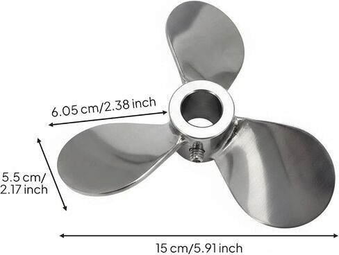 Three-Leaf Stirring Impeller Food Grade 3- Mixing Propeller Stainless Steel Agitator for Industrial, Research Facility, Outer Diameter 150mm, Inner Hole 15mm, 304 Stainless Steel in Saudi Arabia