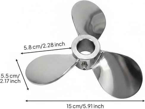Three-Leaf Stirring Impeller Food Grade 3- Mixing Propeller Stainless Steel Agitator for Industrial, Research Facility, Outer Diameter 150mm, Inner Hole 20mm, 304 Stainless Steel in Saudi Arabia