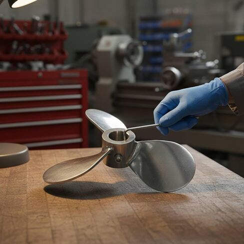 Generic Three-Leaf Stirring Impeller Mirror Polished 3- Mixing Propeller Low Vibration Machine Part for Industrial, Research Facility, Outer Diameter 120mm, Inner Hole 16mm, 304 Stainless Steel in Kuwait