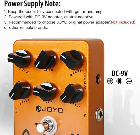 JOYO American Sound Amp Simulator Pedal JF-14 مع محول طاقة دواسة DC 9V 500mA in Saudi Arabia