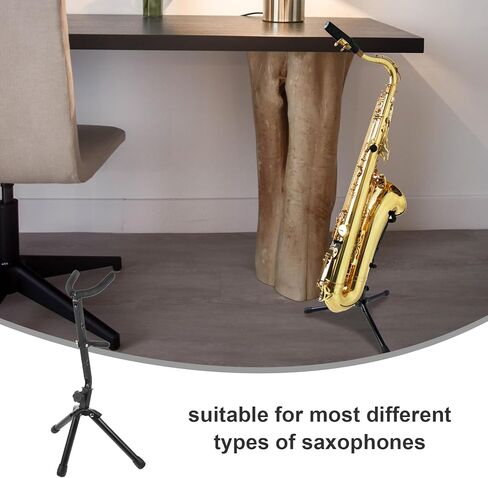 Toyvian Alto Tenor Saxophone Stand Portable Instrument Holder Saxophone Rack Display Holder with Tripod Base for Wind Instrument Storage in Kuwait