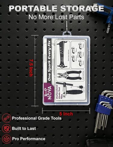 NOVASPARK Bike Chain Tool Kit Disconnect 6-12S Chains with in-Handle Storage Master Link Pliers and 3-Stage Wear Checker for MTB Road Bicycle Home Garage in Kuwait