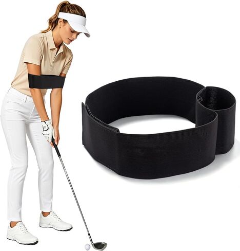 Golf Swing Arm Band, Swing Posture Fixing Golf Training aid, Tight Restraint Arm Strap Improves Swing Plane & Stability, Unisex Golf Gear for Novice Indoor & Outdoor Training in Kuwait