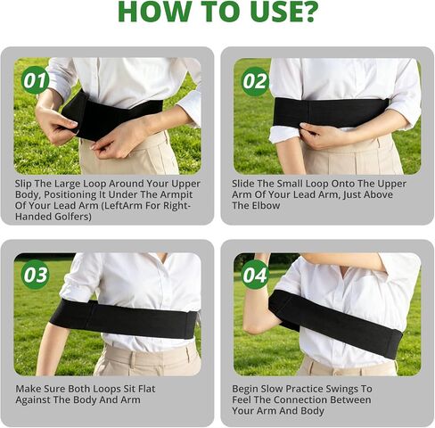 Golf Swing Arm Band, Swing Posture Fixing Golf Training aid, Tight Restraint Arm Strap Improves Swing Plane & Stability, Unisex Golf Gear for Novice Indoor & Outdoor Training in Kuwait