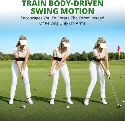 Golf Swing Arm Band, Swing Posture Fixing Golf Training aid, Tight Restraint Arm Strap Improves Swing Plane & Stability, Unisex Golf Gear for Novice Indoor & Outdoor Training in Kuwait
