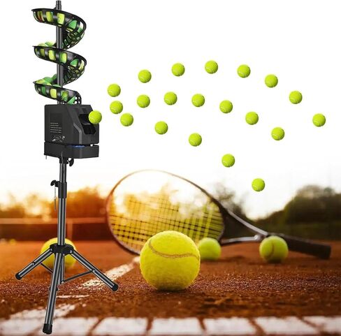 Portable Remote Control Tennis Ball Machine, Triangular Base Tosser for Self-Play, 33 Balls, Ideal for Beginners, Kids, Coaches, Home Practice Equipment in Kuwait
