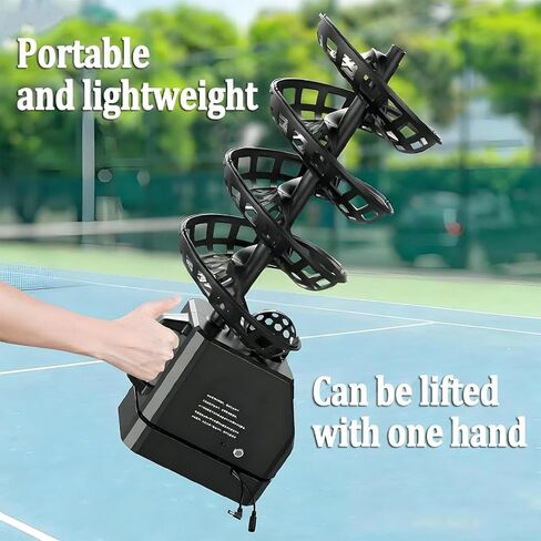 Automatic Tennis Ball Machine with Remote Control & Adjustable Tripod - Ideal Tennis Trainer for Beginners, Coaches & Players - Perfect for Practice Sessions in Kuwait